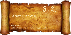 Biacsi Kevin névjegykártya